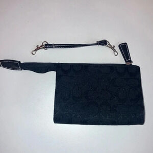 Black fashion small wrist wallet with removable strap Preloved